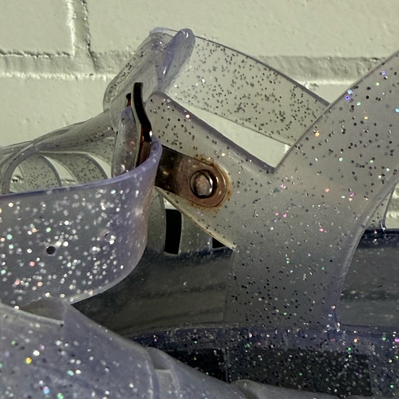 Clear Glittery Jellies Platform Sandals - Picture 5 of 6